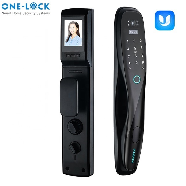 anti-peeping and intruder fingerprint door lock with handle  door viewing fron side