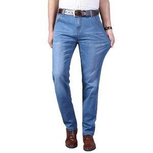 Men's jeans business casual light blue stretch fashion denim jeans men's brand pants oneapex international