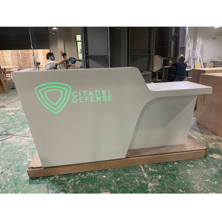 Grey Stone New Modern Design 2022 Hot Sale Dental Clinic Reception Desk White Color