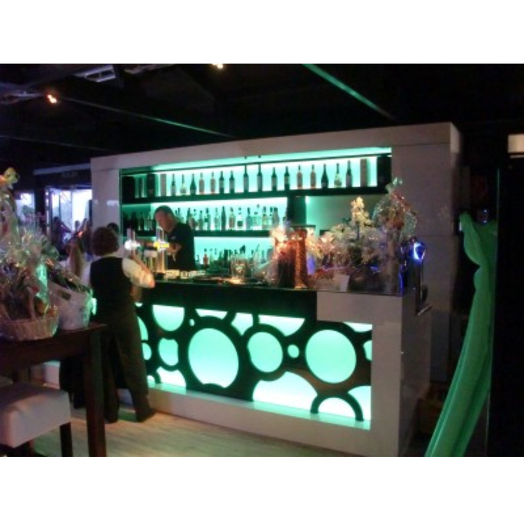 LED Bar Counter Wine Cell Table Night Club Furniture for Bar Plastic Bar Counter Customized Size