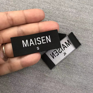 Custom Soft High Density Woven Label Collar Label Clothing Woven  Custom Made Case, Bag, Shoe and Cap Cloth Label