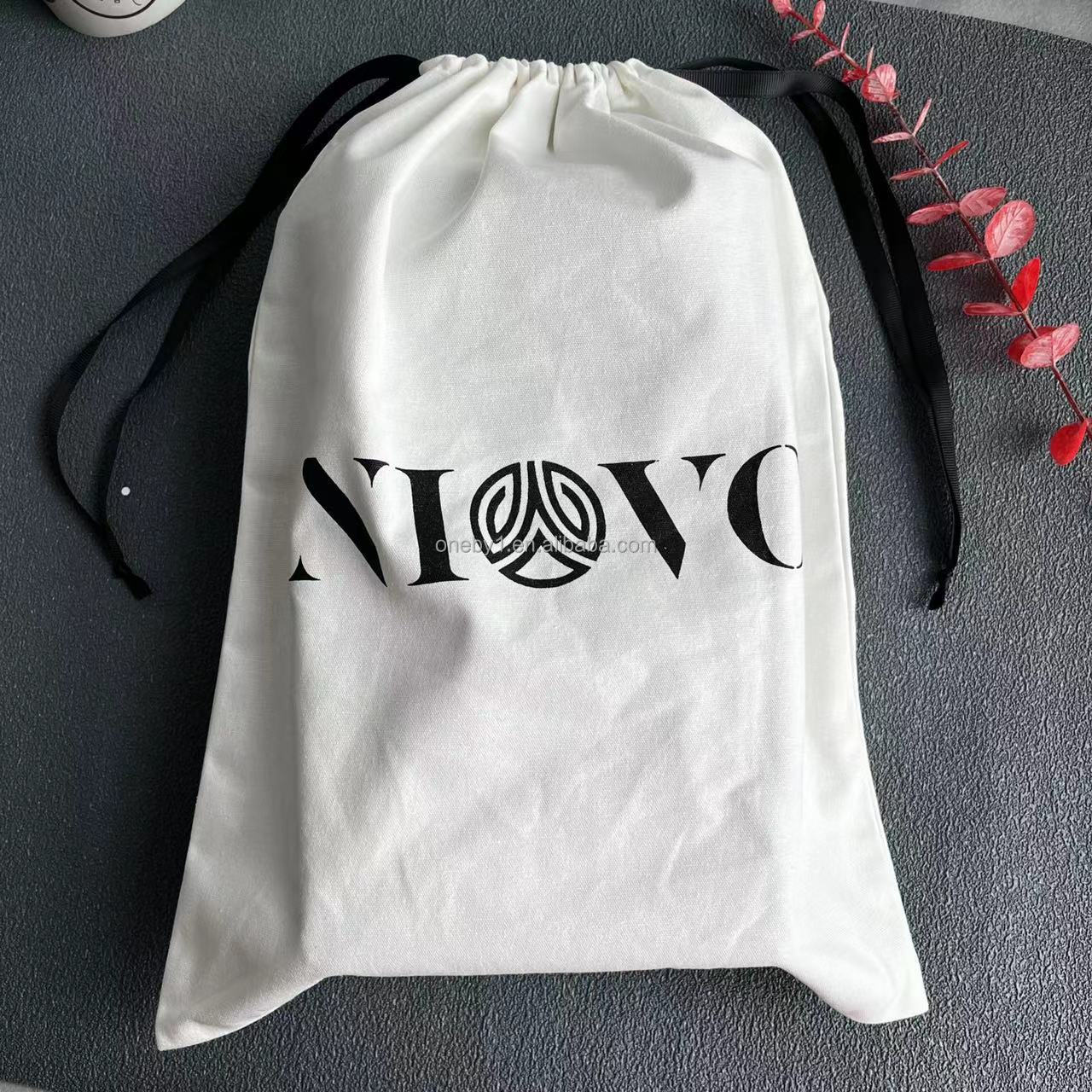 Custom logo branded human hair extension storage pouch wig packaging bags satin drawstring bundle hair bags for bundles