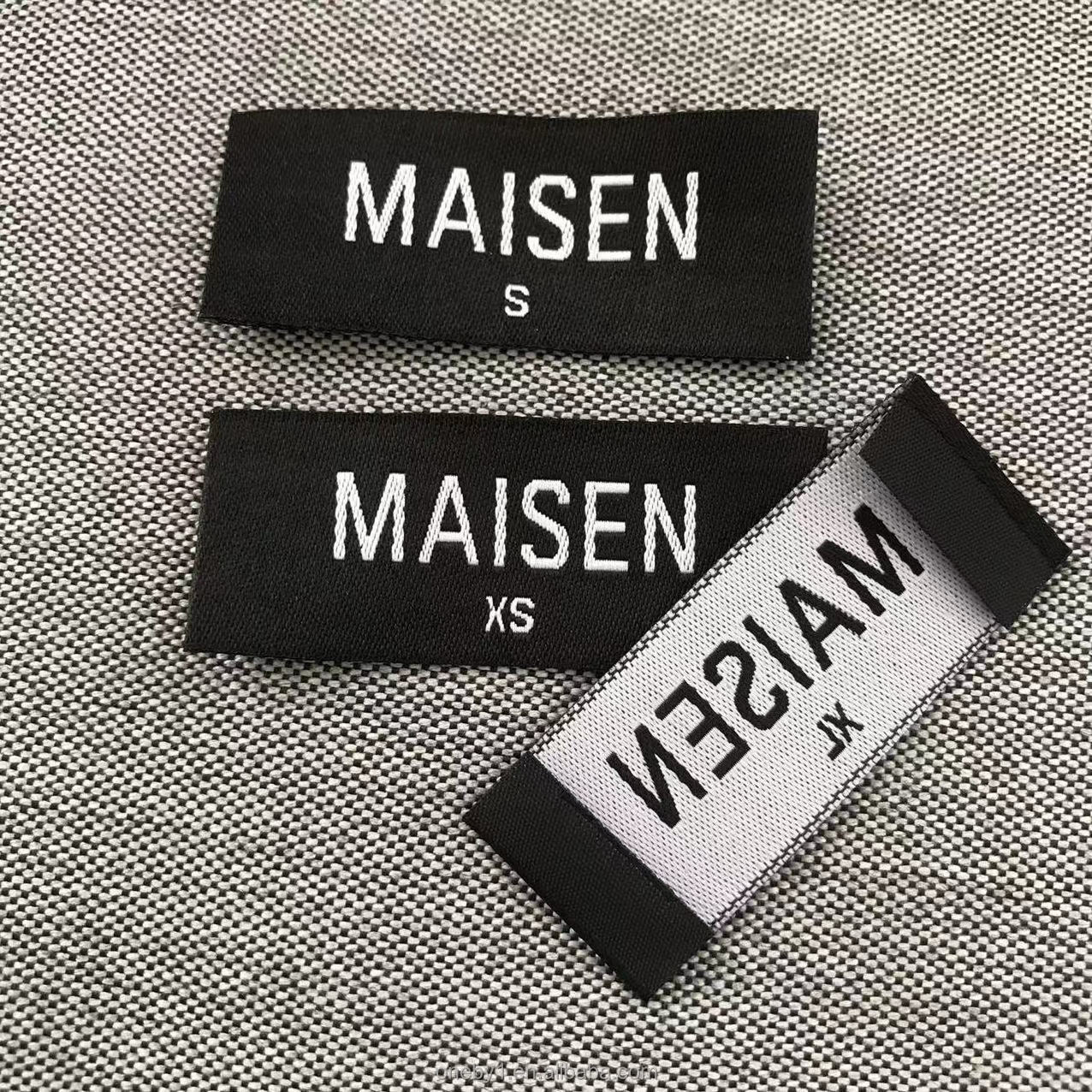 Custom Soft High Density Woven Label Collar Label Clothing Woven  Custom Made Case, Bag, Shoe and Cap Cloth Label