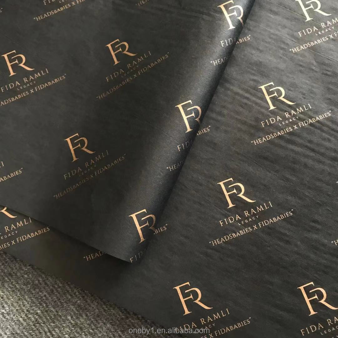 17g Wholesale Packaging Customized Logo Recycled Tissue Wrapping Paper with Company Logo Gift Wrapping Paper Packaging Paper