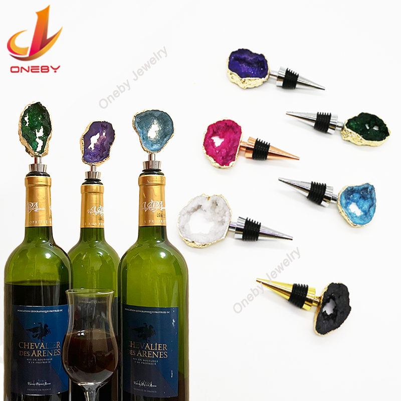 Wholesale bulk Natural raw stones and crystal natural craft gift rose amethyst bar accessories gemstone crystal wine stopper