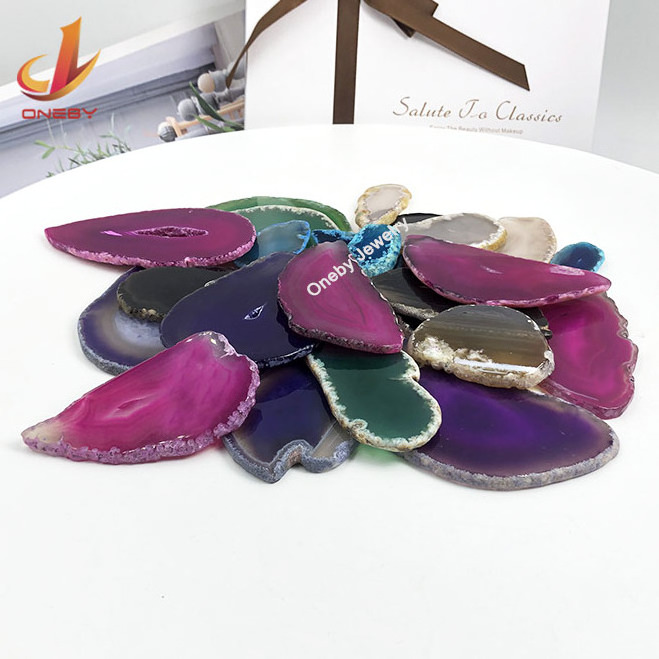 Wholesale Natural craft gemstone Brazilian Polished Drilled Small and Large Agate stones and crystal crafts Coaster Slices