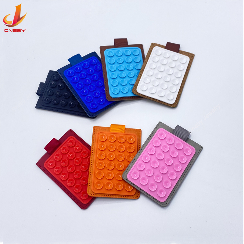 New Design Silicone Sucker Suction Cup Id Credit Name Card Badge Holder Cover Phone grip Accessories Mobile Phone Holder