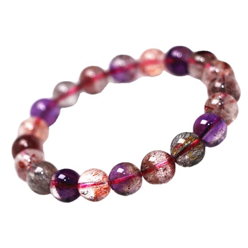 High quality Wholesale strands fashion discount quartz beads natural gemstone super seven quartz bracelet