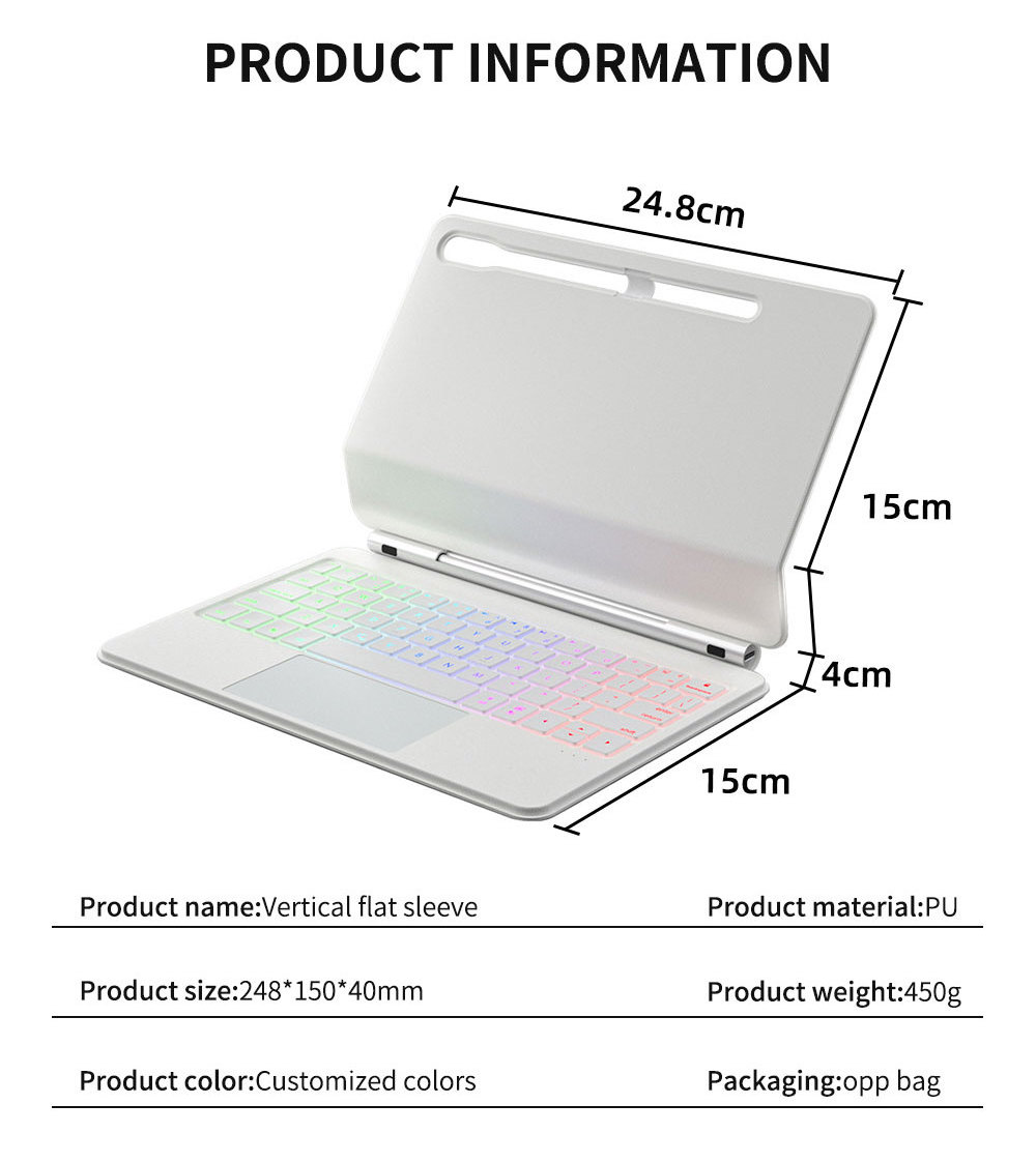 Wireless Bt Keyboard Tablet Case For Samsung Tab S8 Ultra Plus S7 A8 A7with Pen Holder