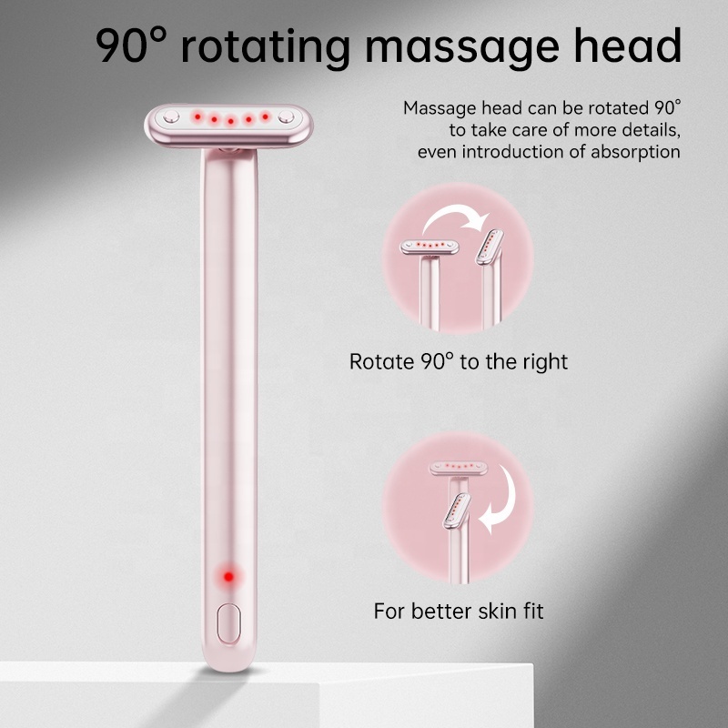 2024 New Arrival EMS Micro current Red Light Therapy Anti-Aging Skin Tightening Skin Care Eye Beauty Massager Wand