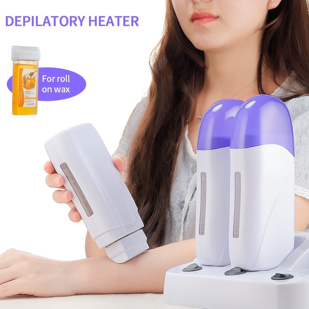 New Design 3 Pcs Base Wax Heater Roller Hair Removal Depilatory Wax Melt Machine Rolling For Body Skin Care