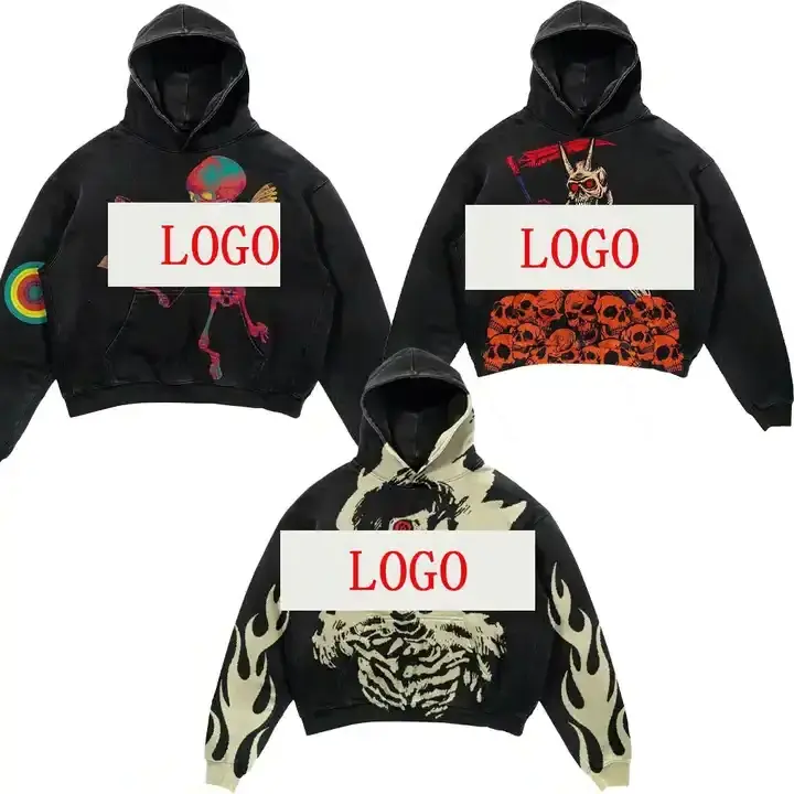 wholesale clothing Fashion 2023 Heavyweight Stressed Hoodie Custom Retro Crop for Urban Unisex Wear hoodies