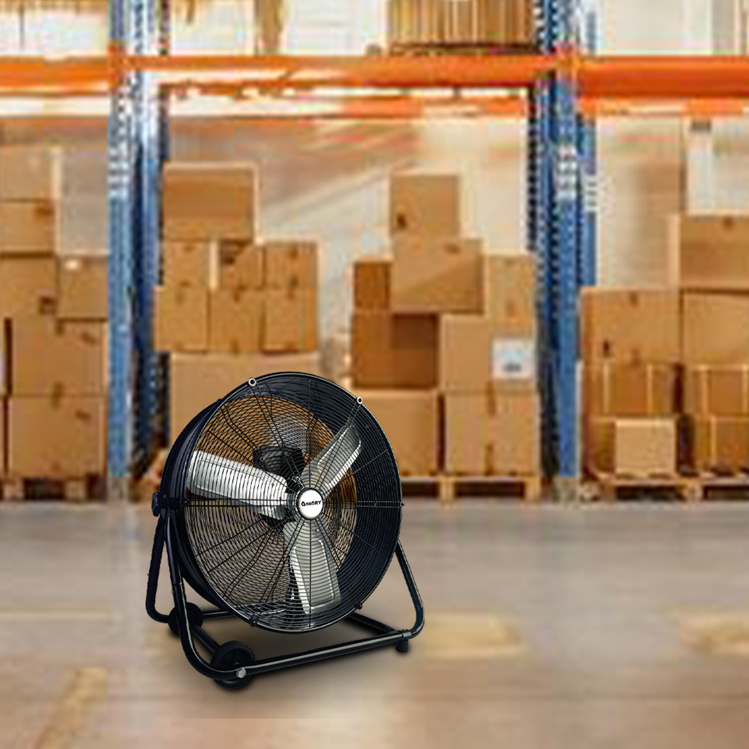 24 Inch High Velocity Large Industrial Fan 3-Speed Big Metal Floor Drum Fan For Industrial Factory Warehouse and Workshop