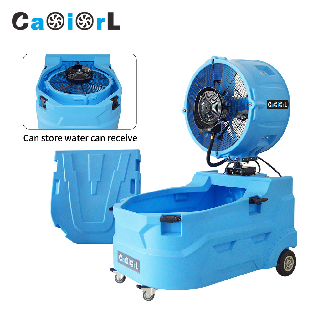 103 Gallon ETL Party Rental Outdoor Black Oscillating Misting Fan Industrial Greenhouse Swamp Cooler Water Mist Fans