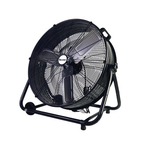 24 Inch High Velocity Large Industrial Fan 3-Speed Big Metal Floor Drum Fan For Industrial Factory Warehouse and Workshop