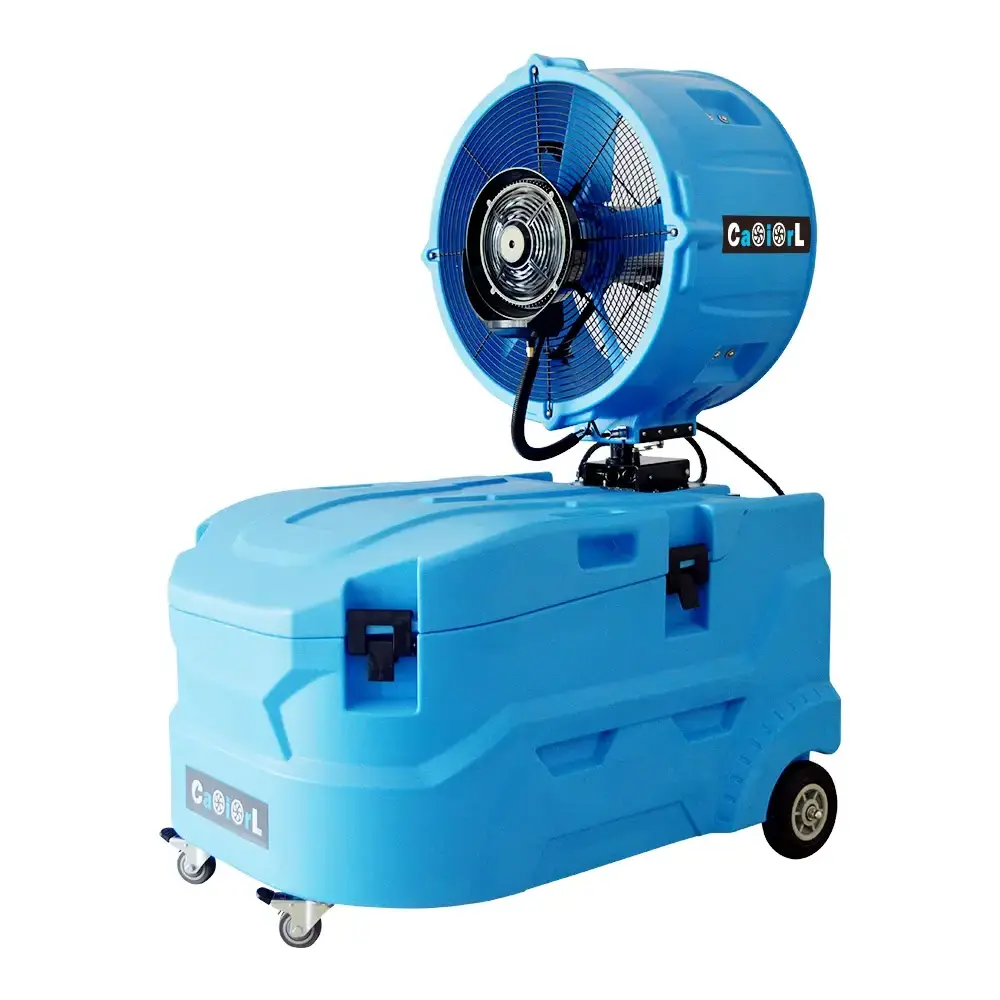 103 Gallon ETL Party Rental Outdoor Black Oscillating Misting Fan Industrial Greenhouse Swamp Cooler Water Mist Fans