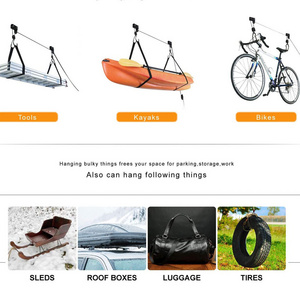 Kayak Hoist Overhead Rack Garage Storage Canoe Ceiling Bicycle Hoist Garage Bicycle Lift Bike Hoist