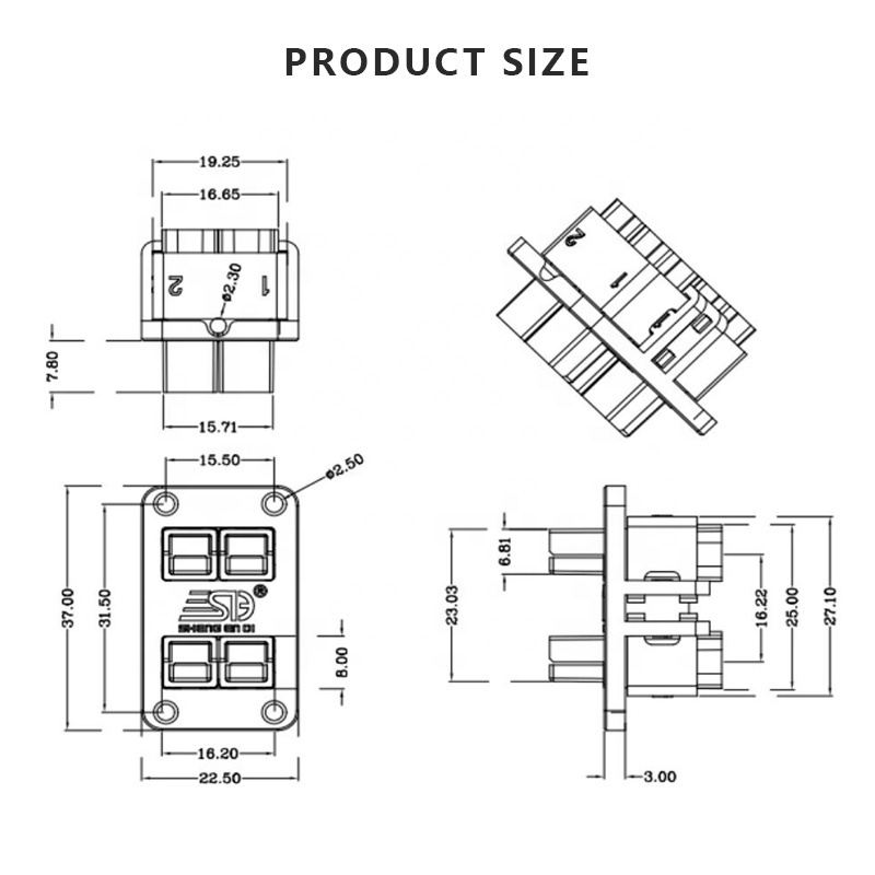 Single pole SD45A 600V four position fixed bracket panel outdoor energy storage convenient power plug