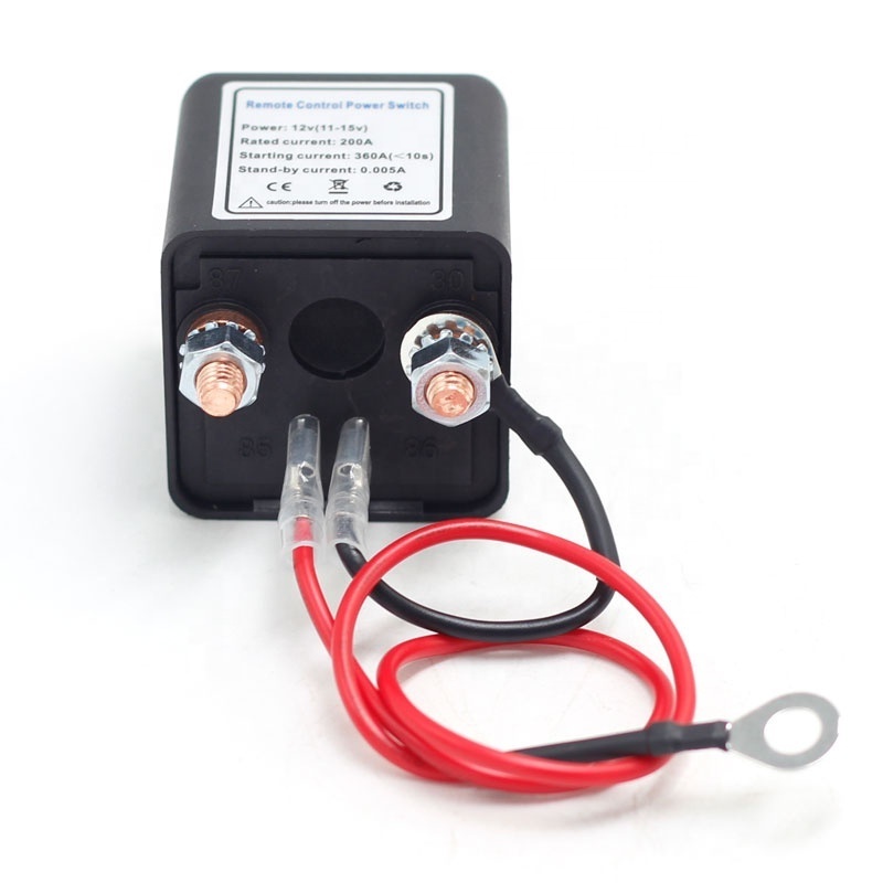 12V 200A Anti-Theft Car Kill Remote Battery Disconnect Switch with Two Wireless Remote Control Relay Fobs