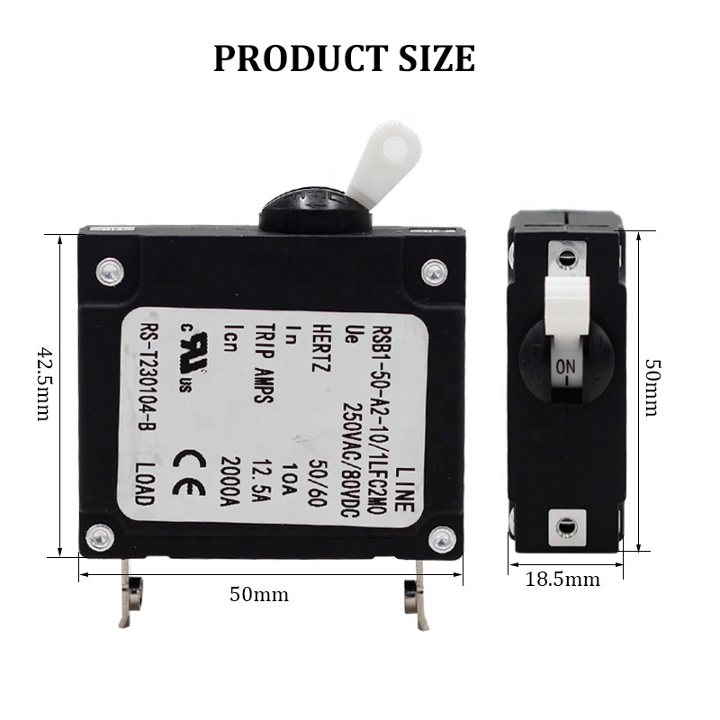 PUL equipment circuit breaker 10A 250VAC 80VDC  hydraulic electromagnetic circuit breaker