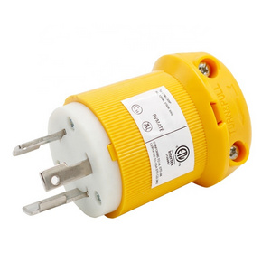 30A 125V Plug  Male 10AWG/3C Plug 125V Yellow NEMA L5-30P Twist Lock Connector