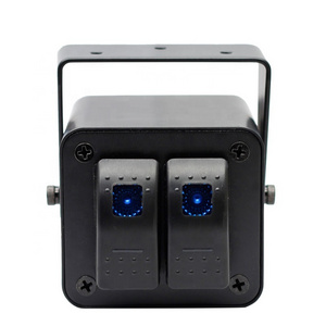 2 Gang Rocker Switch Box 12V SPST ON Off Switch Waterproof Aluminum Rocker Switch Panel Night Glow