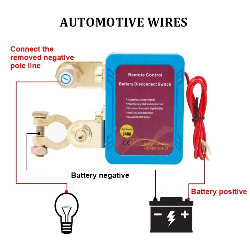 12V 240A Battery Disconnect Switch Isolator Power Saving Battery Disconnect Cut Off Switch Magnetic Latching Relay  Remote