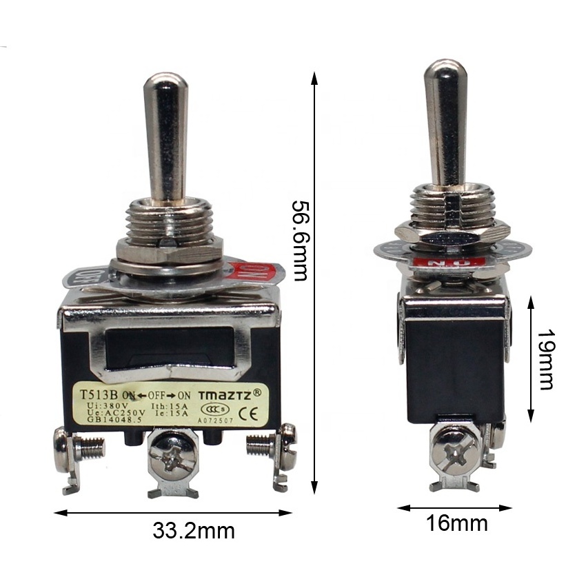 15A 250V 20A 125V AC ON OFF ON 3 Position  SPST Rocker Toggle Switches