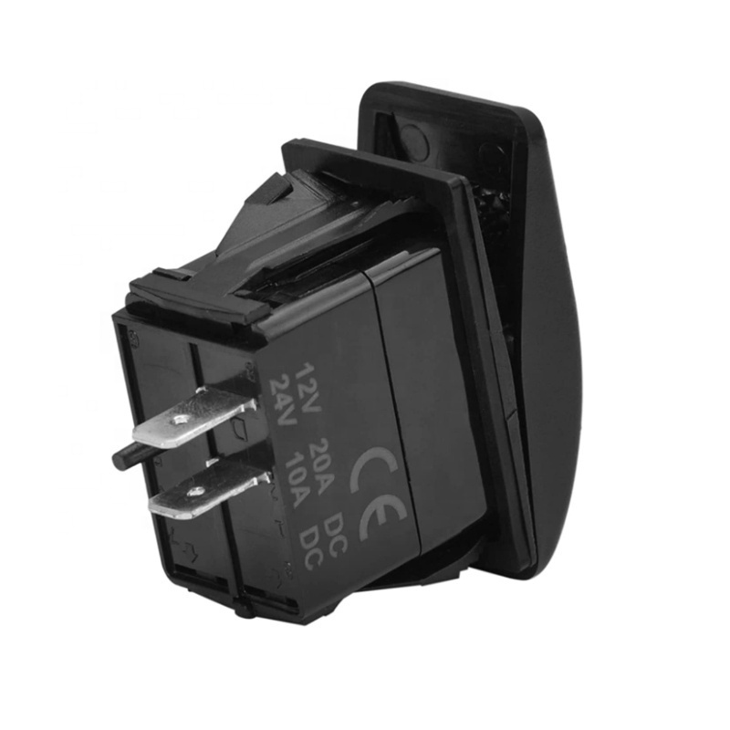 12v 24v  ON OFF Dual Light 3Pin Customized Waterproof Boat Rocker Switch With Lasered Symbol