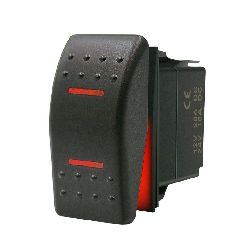 Marine Rocker Switch 12V 24V Lighted Rocker Switch 12 Volt 20A  7 Pin DPDT ON/Off/ON Waterproof