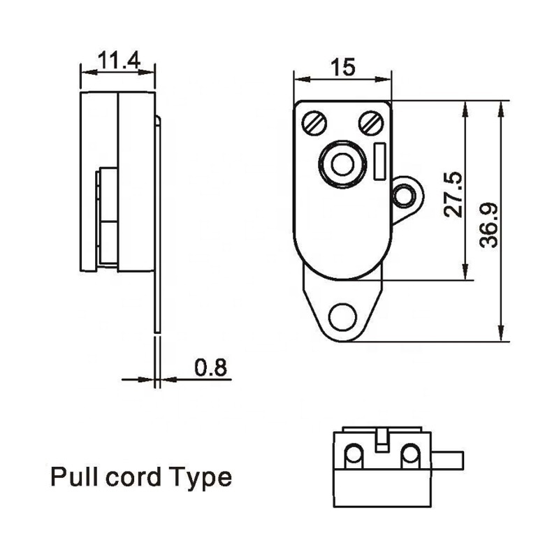 XX-101 250V  2A  Pull Chain Rope Zipper Switch