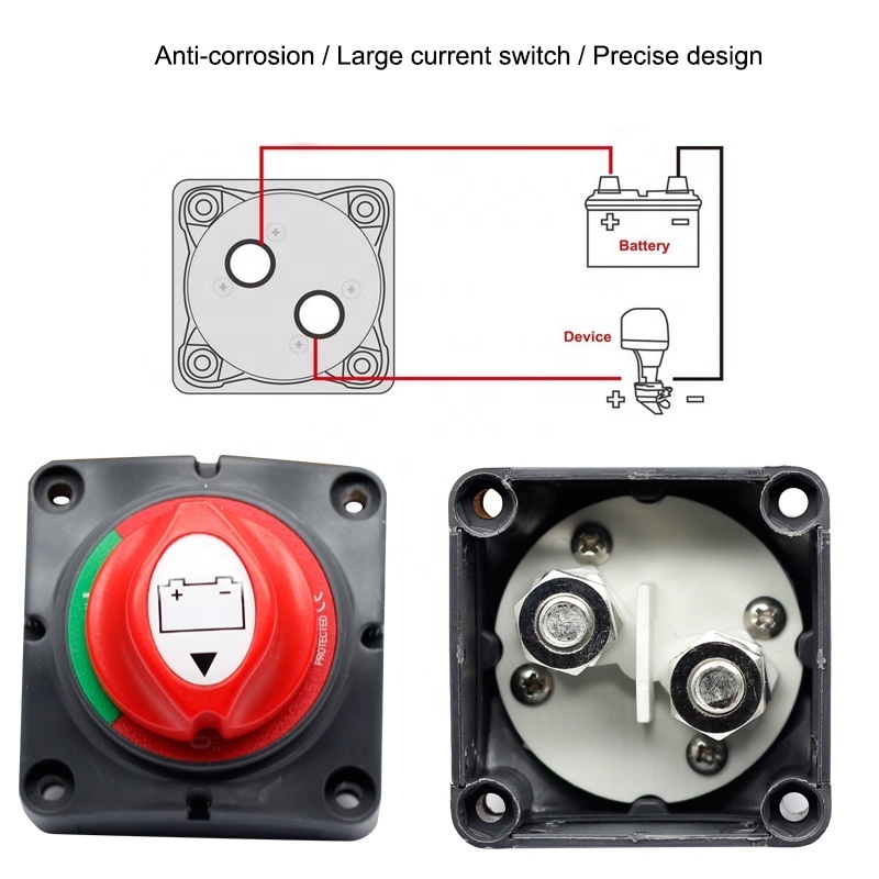 Battery Switch 12-48V Waterproof Heavy Duty Battery Power Cut Master Switch Disconnect Isolator for Car Vehicle RV and Marine Bo