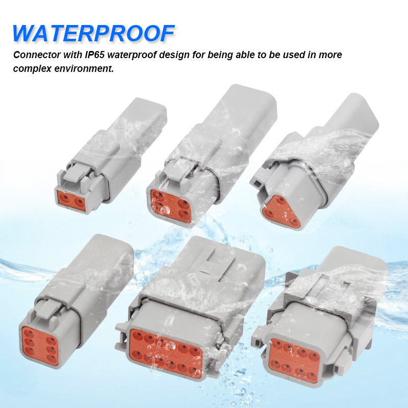 22-16AWG DT Series 2 pin to 3 4 5 6 8 12 pin Waterproof Male Female Deutsch Automotive  Connector