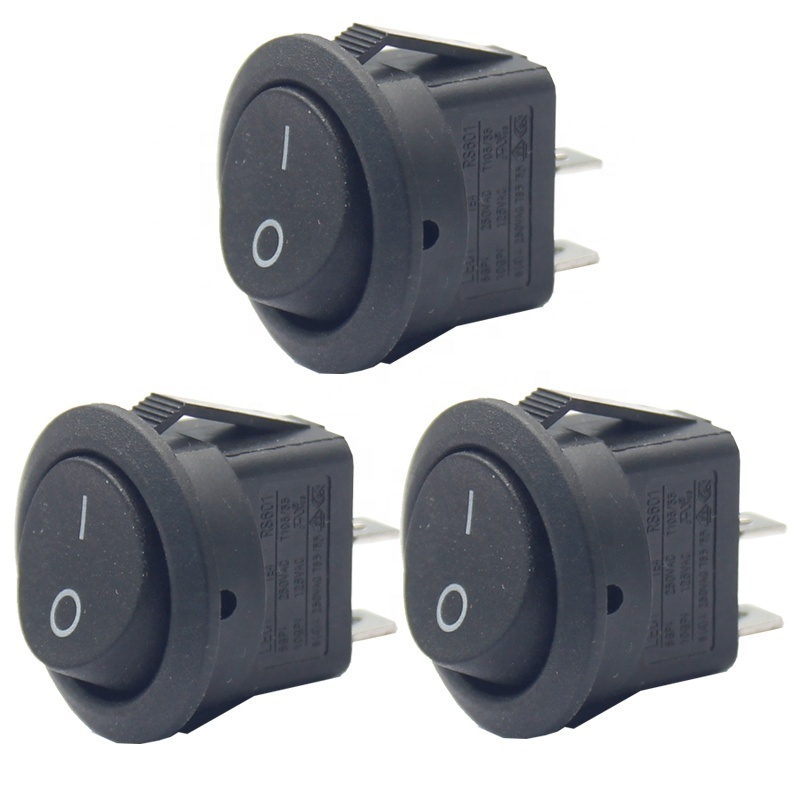 KCD1-105 2 pins on off red black round rocker switch