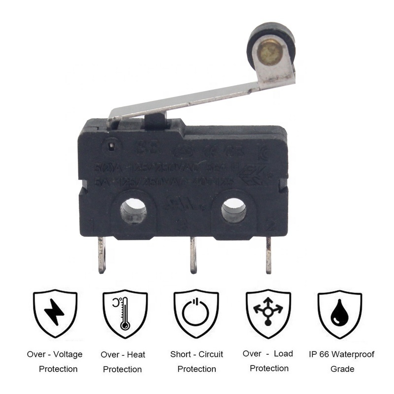 Micro switch for small household appliances and electronic equipment CQC certified roller micro switch