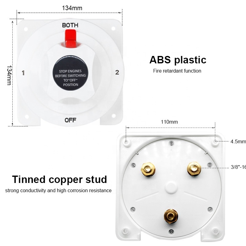 12-36V 175A Battery Switch  BOTH/Off Dual Battery Isolator Selector Switch for Boat/RV/Caravan/Yacht