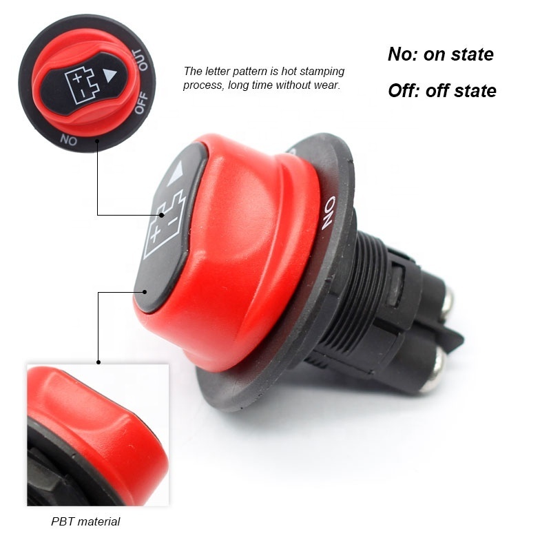 50A Heavy Duty Battery Isolator Switch 2PIN SPST OFF-ON Battery Cut OFF Kill Switch For Motorcycles