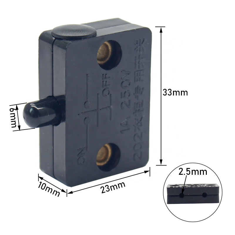 250V 1A  On Off Cupboard Cabinet  Wardrobe  Push Button Momentary Door Light Switch