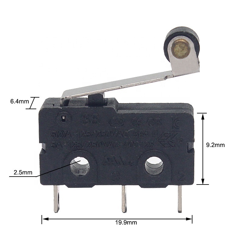 Micro switch for small household appliances and electronic equipment CQC certified roller micro switch