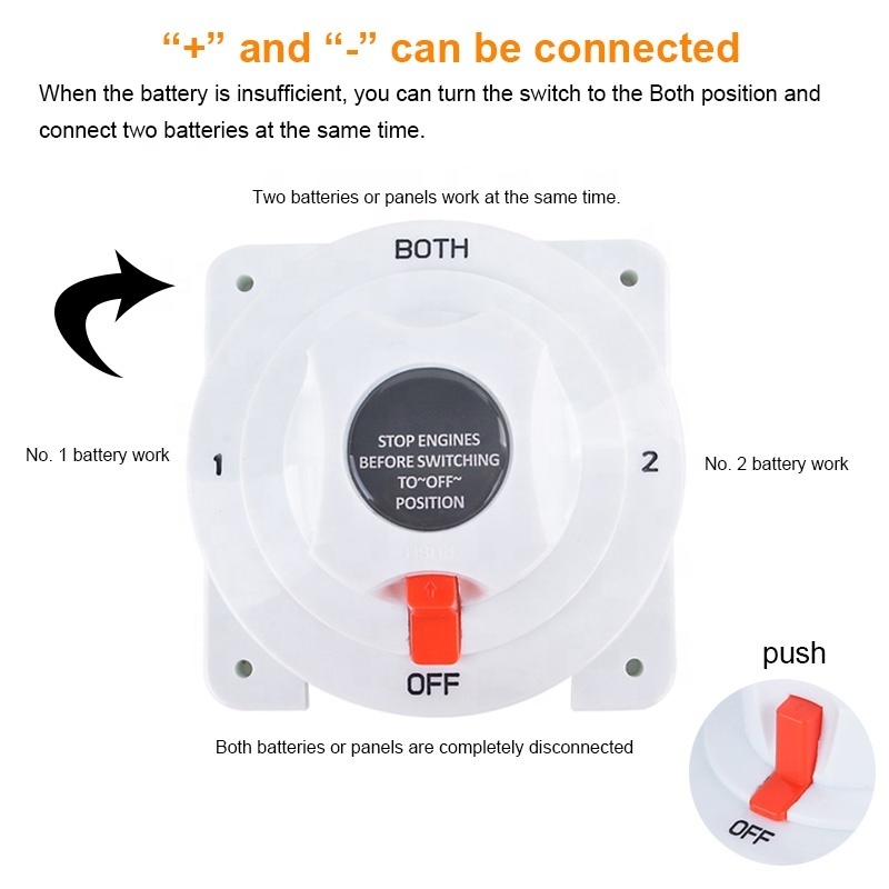 12-36V 175A Battery Switch  BOTH/Off Dual Battery Isolator Selector Switch for Boat/RV/Caravan/Yacht