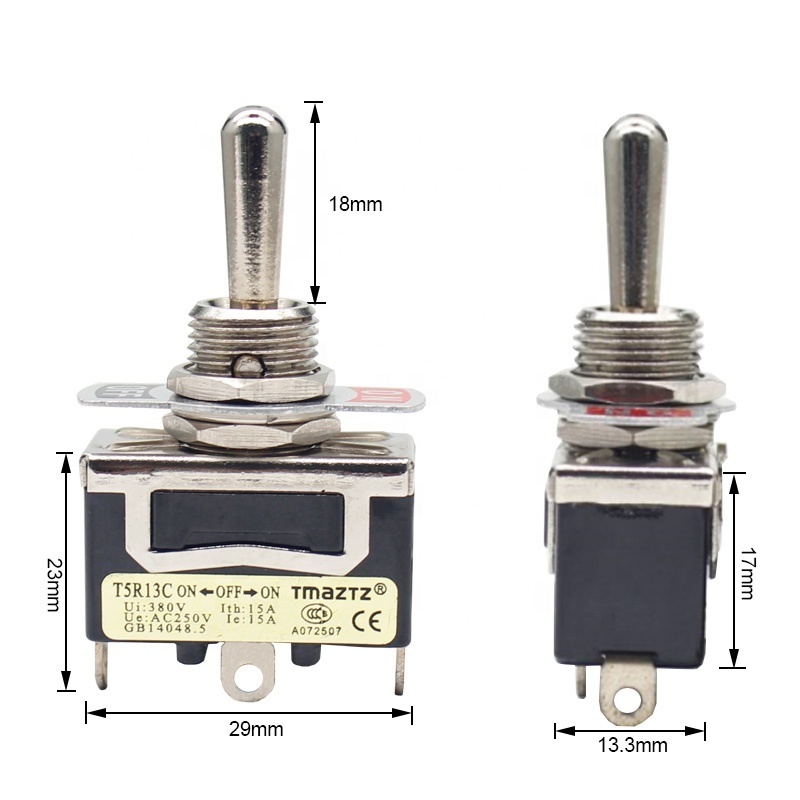 18mm spring return toggle switch 3 way on off on momentary gold handle toggle switches rocker switches