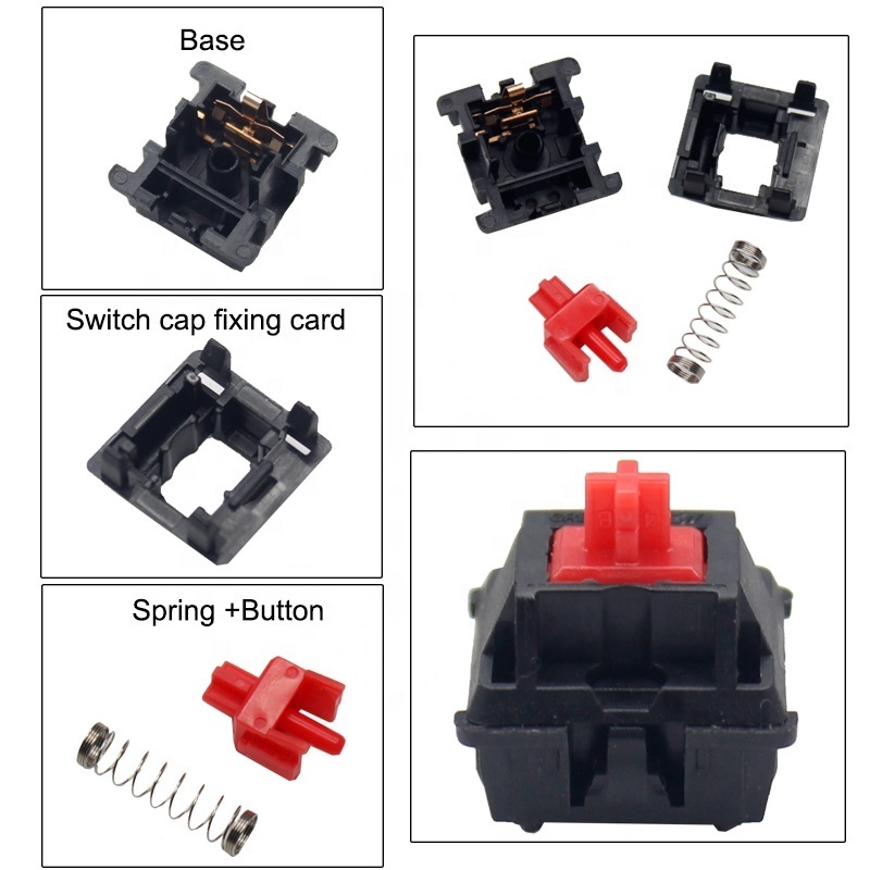 China supplier blue/black/red/brown mechanical keyboard switches types