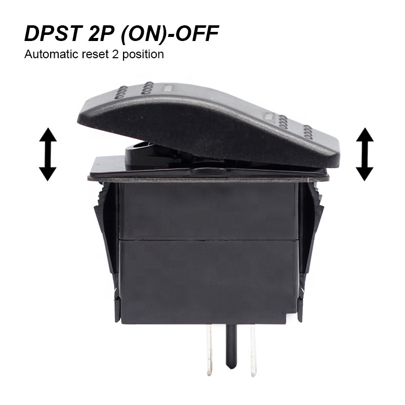 12v 24v  ON OFF Dual Light 3Pin Customized Waterproof Boat Rocker Switch With Lasered Symbol