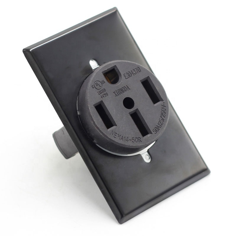 NEMA 14-50R 50Amp 250V Flush Mount Power Receptacle, 3 Pole 4 Wire Industrial Plugs and Sockets