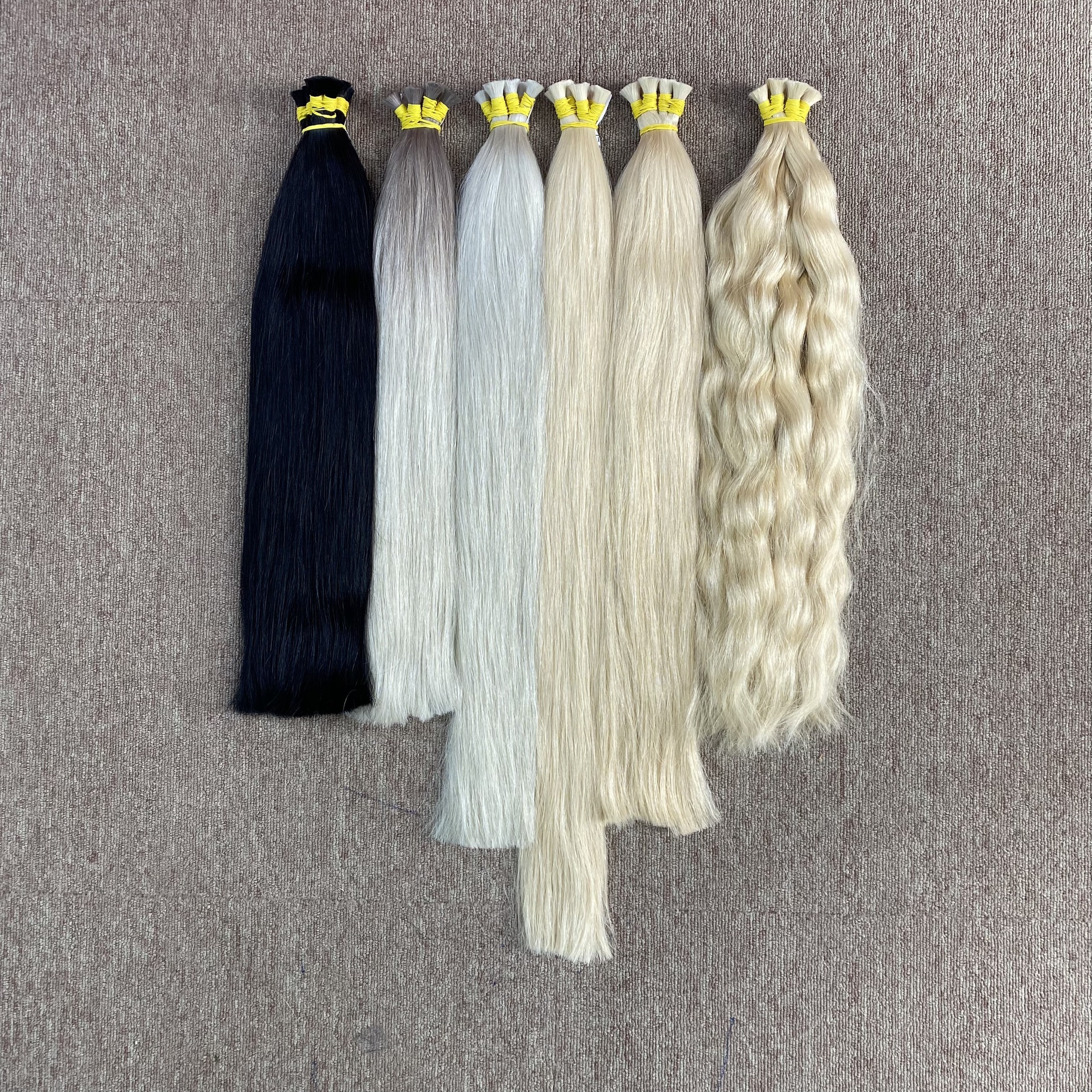 Full Cuticle Soft Virgin Remy Bulk Hair Russian Slavic Human Hair Bulk 40cm-100cm for Russia hair factories