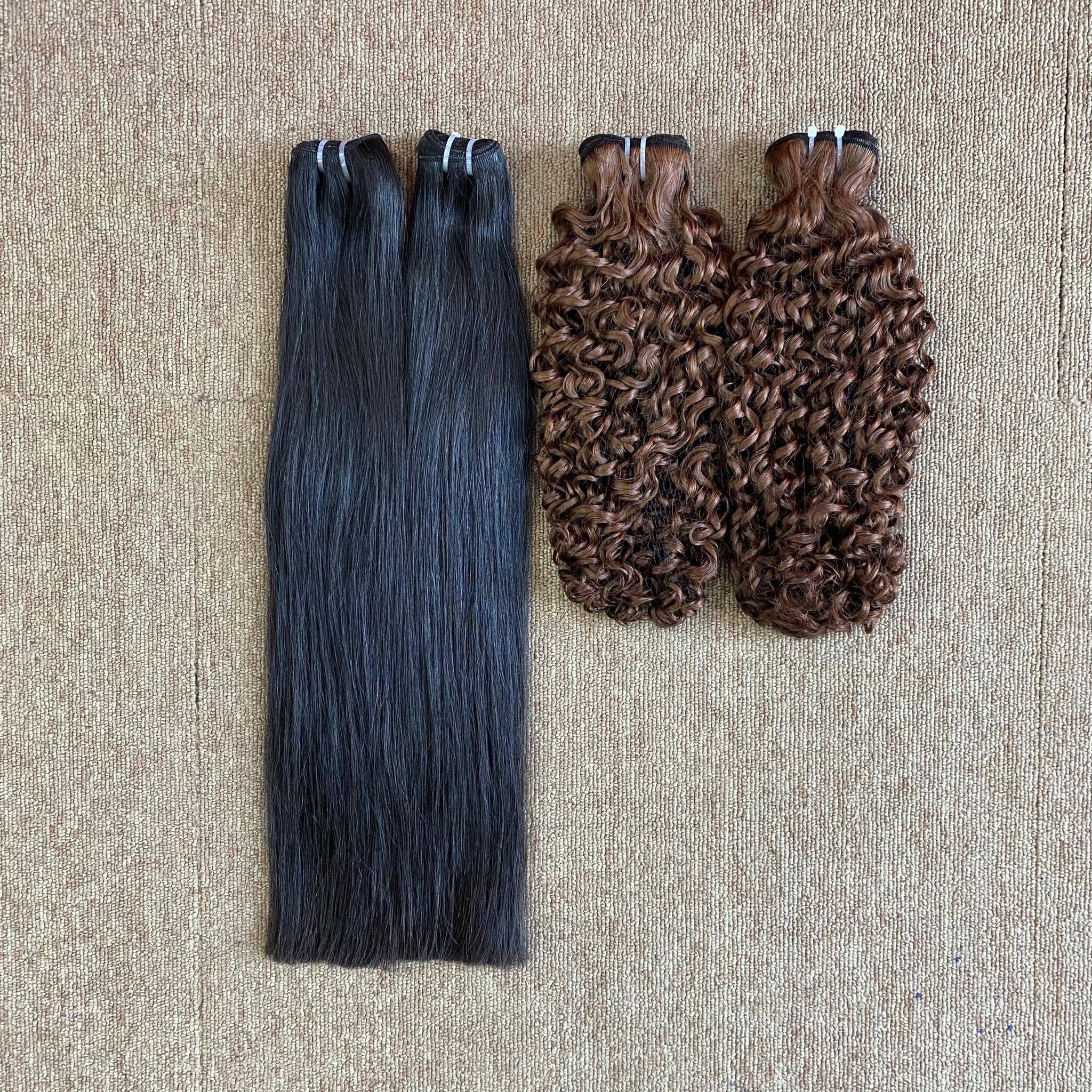 Body wave/ Colored Pixie Curl Hair Extensions Cuticle Aligned Hair Human Hair from Vietnam Factory resell price single weft