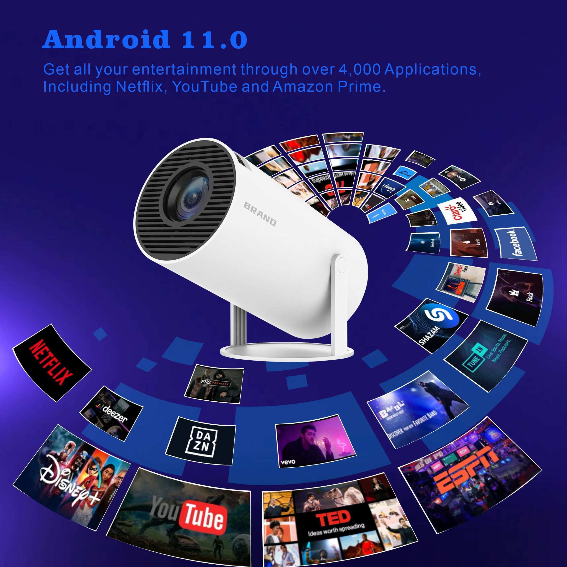 factory wholesale price HY300 720P android 12 dual band wifi 120Ansi lumens 1GB 8GB smart mini home use projector