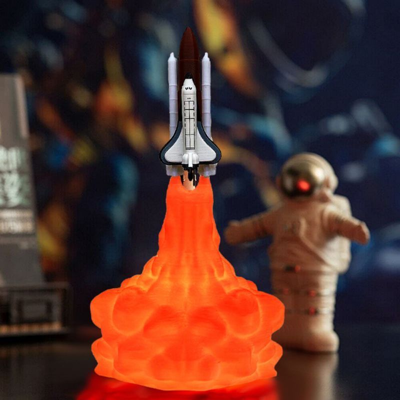 2022 Amazon hot selling Night Light 3d Print Rocket Space Shuttle dinosaur  Lamp for Christmas gift