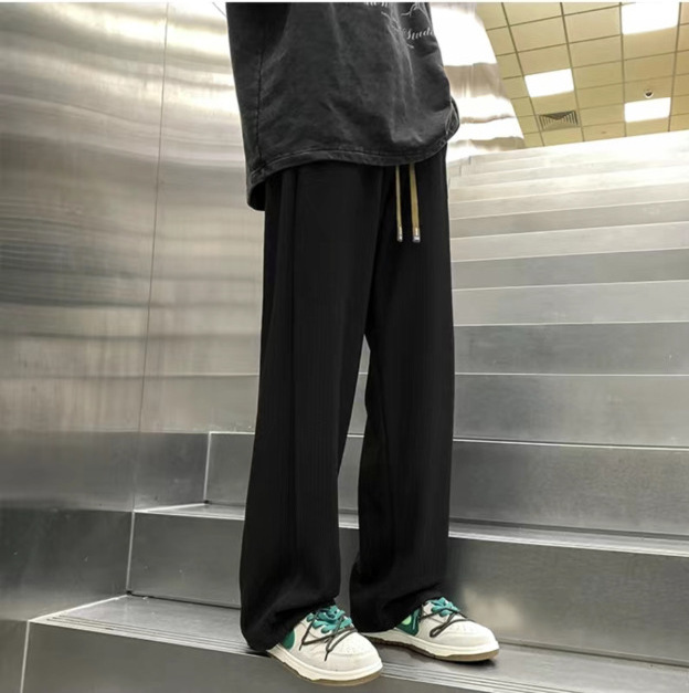 Wide Leg Pants Men's Summer Student Basic Versatile Extra Long Vertical Tube Casual Long Pants