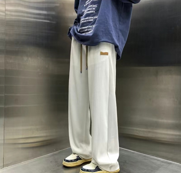 Wide Leg Pants Men's Summer Student Basic Versatile Extra Long Vertical Tube Casual Long Pants